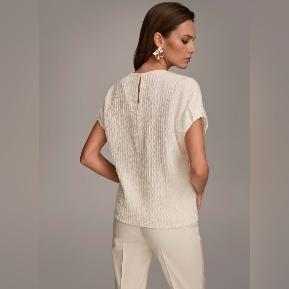 Donna Karan New York Textured Oversized Blouse Size XL - Picture 2 of 5